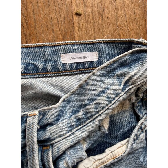 FRAME MENS DISTRESSED JEANS L'HOMME SLIM SZ 31 - Picture 3 of 4